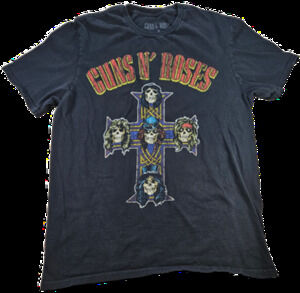 GUNS N' ROSES T-Shirt Men's Black M 100% Cotton Band Rock Music Graphic Tee
